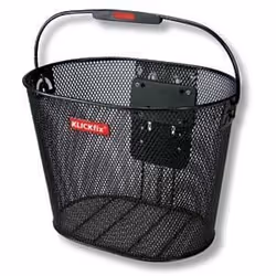 Panier vélo avant à clips acier avec anse sans fixation Klickfix Oval Plus