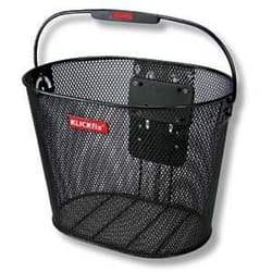 Panier vélo avant à clips acier avec anse sans fixation Klickfix Oval Plus