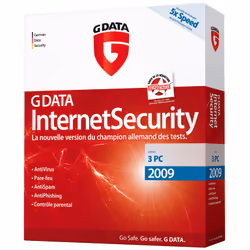 G DATA InternetSecurity 2009, FR, 3 users, 3 licence(s), 1 année(s)