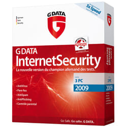 G DATA InternetSecurity 2009, FR, 3 users Sécurité antivirus Français 3 licence(s) 1 année(s)