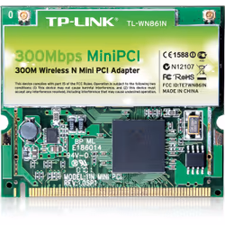 TP-Link TL-WN861N, Interne, Sans fil, Mini PCI, WLAN, 300 Mbit/s
