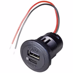 Informations techniques Longueur du câble :150 mm.Câble 2x 0,5 mm²Sortie port USB-C jusqu'à 3 A max. (30 watts)Port USB-A jus ...