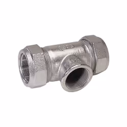 Té taraudé T Raccord à compression en fonte malléable pour tube acier avec manchon droit et taraudé Matières transportées: ea ...