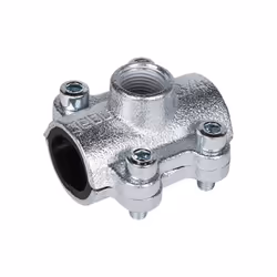 Pressions de fonctionnement : Eau PN 16. Dérivation avec filetage femelle. Pour tubes en acier de 21,3 à 88,9 mm.