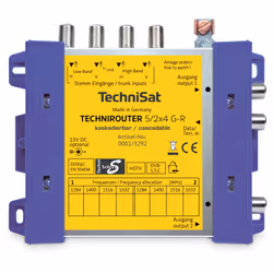 TechniSat TECHNIROUTER 5/2x4 G-R, 1x terrestre+ 4 x Sat-IF, 2 sorties, 140 mm, 32 mm, 115 mm, 200 g
