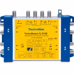 TechniSat TechniSwitch 5/8 G2, Séparateur/diviseur de câbles, 950 - 2150 MHz, Bleu, Jaune, 220/230 V AC, IF, 170 mm