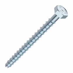 Vis béton HECO Multi-Monti - tête hexagonale - Acier zingué blanc - Vis d'ancrage béton et maçonnerie Hête hexagonale Filetag ...
