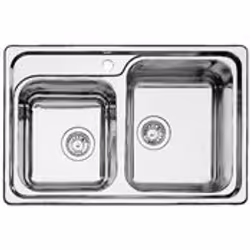 BLANCO CLASSIC 8, Acier inoxydable, 2 bols, 340 x 420 mm, 17,5 cm, 315 x 355 mm, 17,5 cm
