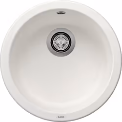 BLANCO BLANCORONDO, Evier à poser, Cercle, Acier inoxydable, Blanc, 1 bols, White
