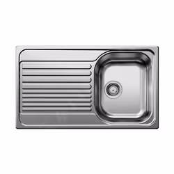 Évier de cuisine Tipo 45 S finition inox - brillant naturel montage par le dessus évier simple avec égouttoir modèle réversib ...