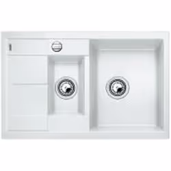 BLANCO METRA 6 S Compact, Evier à poser, Rectangulaire, Blanc, 2 bols, Rectangulaire, 345 x 430 mm