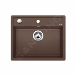 Évier de cuisine Dalago 6 avec commande excentrique (bouton de commande du vidage) couleur café matériau SILGRANIT® PuraDur®  ...
