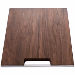 Planche à découper pour évier matériau : bois massif couleur : noyer avec poignée en acier inoxydable dimensions : 362 × 420  ...