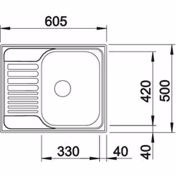 BLANCO TIPO 45 S Mini Evier à poser Rectangulaire Acier inoxydable