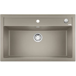 Dalago 8 - Évier en silgranite, 82x51 cm, avec commande de vidage, tartufo 517323 - Blanco