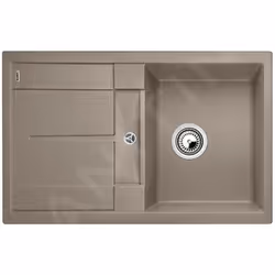 Évier de cuisine Metra 45 S couleur tartufo matériau SILGRANIT® PuraDur® convient pour montage sur plan avec égouttoir - conc ...