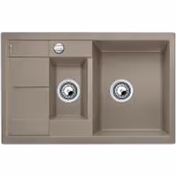 BLANCO METRA 6 S Compact, Evier à poser, Rectangulaire, Gris, 2 bols, Rectangulaire, 345 x 430 mm