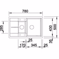 BLANCO METRA 6 S Compact Evier à poser Rectangulaire