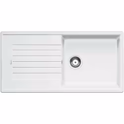 Évier de cuisine Zia XL 6 S couleur blanche matériau SILGRANIT® PuraDur® convient pour montage sur plan largeur minimale du s ...