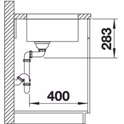 BLANCO SUPRA 400-U Evier encastré Carré Acier inoxydable - Vue supplémentaire 4