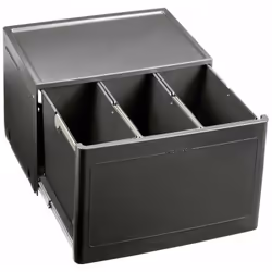 Poubelle encastrable avec ouverture manuelle ensemble fabriqué dans un plastique de qualité 3 seaux de 13 l et accessoires de ...