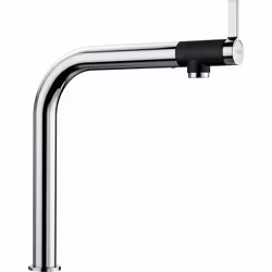 Mitigeur de cuisine levier ergonomique pour une commande avant fin du bec de couleur noire franche et surface agréablement do ...
