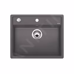 Évier de cuisine Dalago 6 avec excentrique (commande du vidage) couleur gris rocher matériau SILGRANIT® PuraDur® convient pou ...