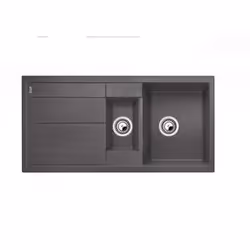BLANCO Metra 6 S, Granit, Gris, 2 bols, 170 x 285 mm, 360 x 430 mm, 1000 mm