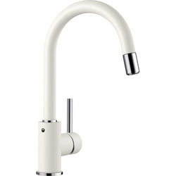 Mida s - Robinetterie d'évier avec douchette extractible, blanc/chrome 521457 - Blanco