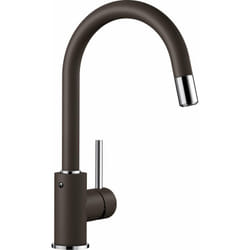 Mida s - Robinetterie d'évier avec douchette extractible, café/chrome 521461 - Blanco