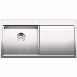 Évier de cuisine Divon II 5 S-IF avec égouttoir à droite pour montage par le haut ou à fleur de plan de travail avec orifice  ...