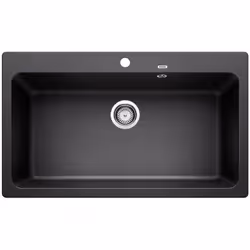 Évier de cuisine Naya XL 9 couleur anthracite matériau SILGRANIT® PuraDur® convient pour montage sur plan évier un bac sans é ...