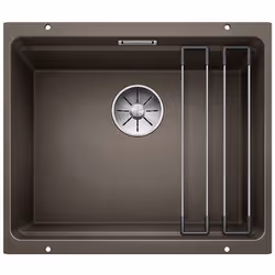 Évier de cuisine Etagon 500-U, InFino® couleur café matériau SILGRANIT® PuraDur® convient pour un montage sous plan de travai ...