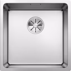 Évier de cuisine Andano 400 U conception inox à brillance satinée convient pour un montage sous le plan de travail version av ...