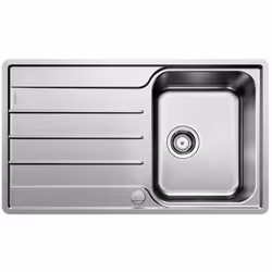 Évier de cuisine Lemis 45 S-IF et excentrique (commande du vidage) conception inox brossé orientation de l’évier - conception ...