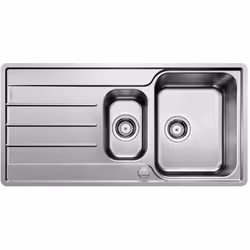 Évier de cuisine Lemis 6 S-IF finition : inox brossé matériau : inox bordures droites pour montage par le haut ou à fleur de  ...