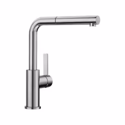 Description générale Mitigeur de cuisine Blanco LANORA-S en inox massif brossé, alliant design haut de gamme et fonctionnalit ...