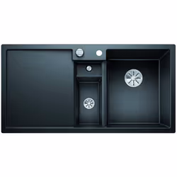 Évier de cuisine Collectis 6 S avec vide-sauce couleur anthracite matériau SILGRANIT PuraDur montage sur plan à un bac, avec ...