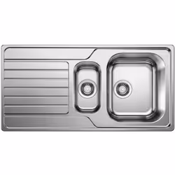 Évier de cuisine Dinas 6 S conception inox brossé orientation de l’évier réversible convient pour montage sur plan évier avec ...