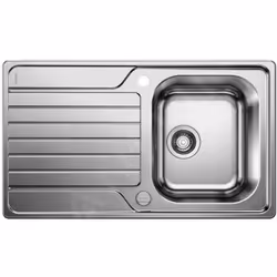 Évier de cuisine Dinas 45 S matière : inox brossé montage : par le haut avec excentrique - commande à distance du vidage évie ...