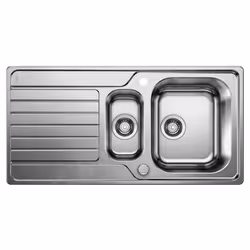 Évier de cuisine Dinas 6 S finition : inox brossé matériau : inox montage par le dessus évier simple avec égouttoir et platea ...