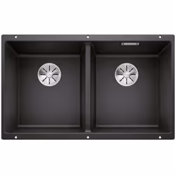 Évier de cuisine double bac Subline 350/350-U couleur : anthracite matériau : SILGRANIT PuraDur convient pour un montage sous ...