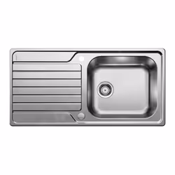 Évier de cuisine Dinas XL 6 S finition : inox brossé matériau : inox montage par le dessus évier simple avec égouttoir modèle ...