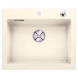 Évier de cuisine Palona 6, InFino®, avec commande excentrique (bouton de commande du vidage) couleur magnolia matériau cérami ...