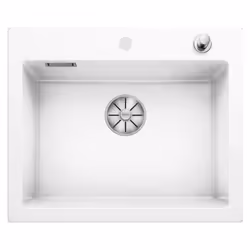 Évier de cuisine Palona 6, InFino®, avec commande excentrique (bouton de commande du vidage) couleur blanc brillant matériau  ...