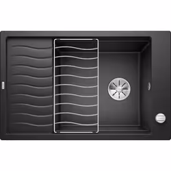Évier de cuisine Elon XL 6 S, InFino®, conception réversible couleur anthracite matériau SILGRANIT® PuraDur® convient pour mo ...