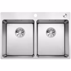 Évier de cuisine Andano 340/ 340 IF/A à deux bacs avec bouton de commande du vidage évier à deux bacs sans égouttoir pour mon ...