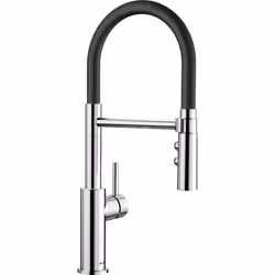 BLANCO CATRIS-S Flexo, Standard, Noir, Chrome, Acier, Poignées de levier, Unique, 3/8"