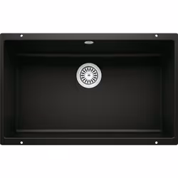 Évier de cuisine Rotan 700 U, sans égouttoir couleur noire matériau SILGRANIT® PuraDur® convient pour un montage sous plan de ...