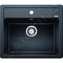 Évier de cuisine Legra 6, conception réversible couleur noire matériau SILGRANIT® convient pour montage sur plan évier à posi ...